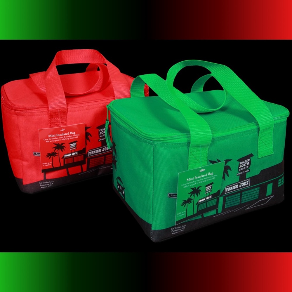 Limited Edition Trader Joe’s Red & Emerald Mini Insulated Bags